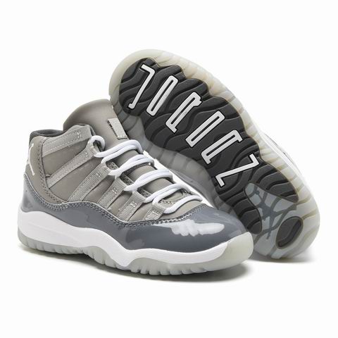 Nike Air Jordan 11 Youth Kids Shoes Size28-37 Grey-20